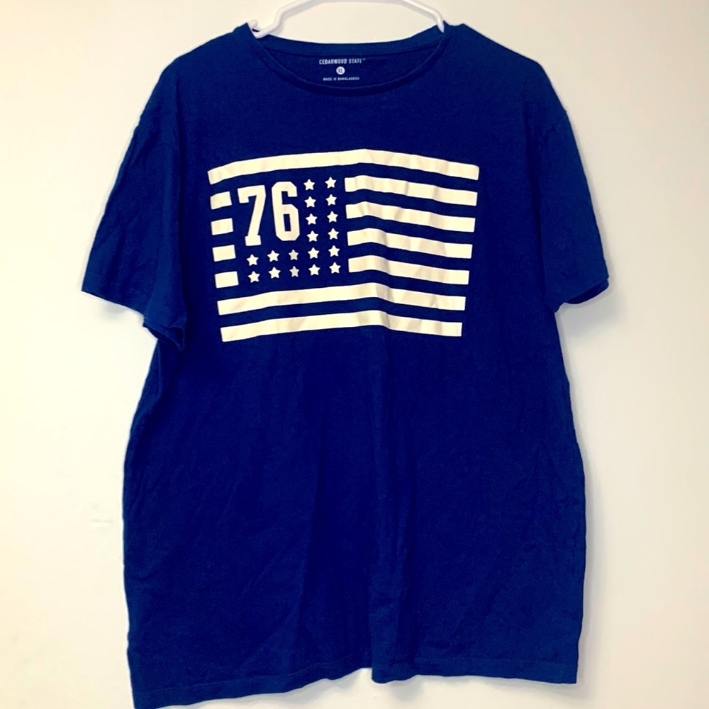 Cedarwood state 1776 USA (76) navy blue XL Tshirt